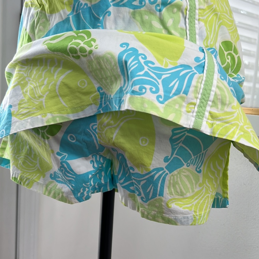 Lilly Pulitzer Clearwater Neon Fish & Sealife Print Mini Skort, Size 8 - Picture 9 of 11